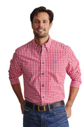 S.Kidman Mens Holstein Full Button L/S Print Shirt (1SHM00002) Red