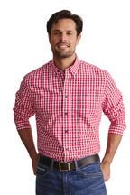 S.Kidman Mens Holstein Full Button L/S Print Shirt (1SHM00002) Red
