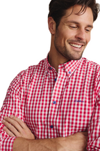 S.Kidman Mens Holstein Full Button L/S Print Shirt (1SHM00002) Red