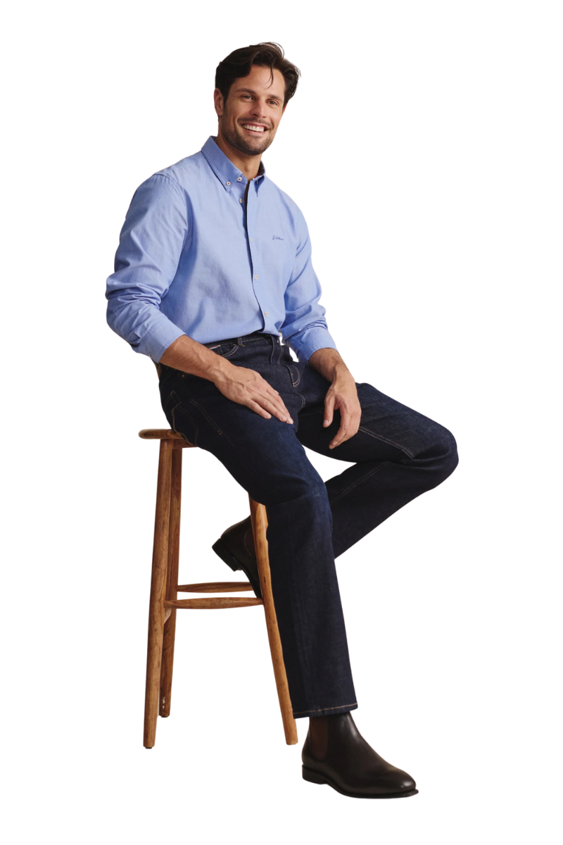S.Kidman Mens Galston Full Button L/S Dress Shirt (1SHM00006) Blue