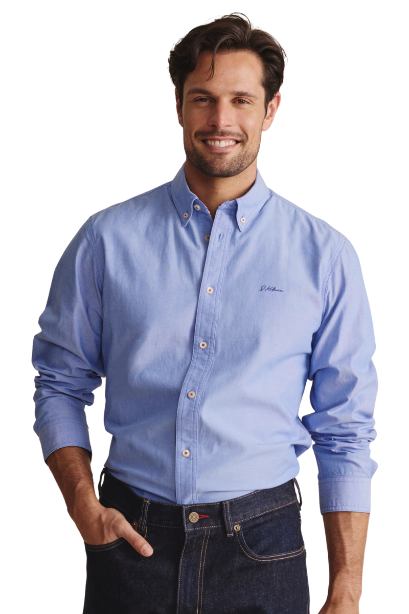 S.Kidman Mens Galston Full Button L/S Dress Shirt (1SHM00006) Blue