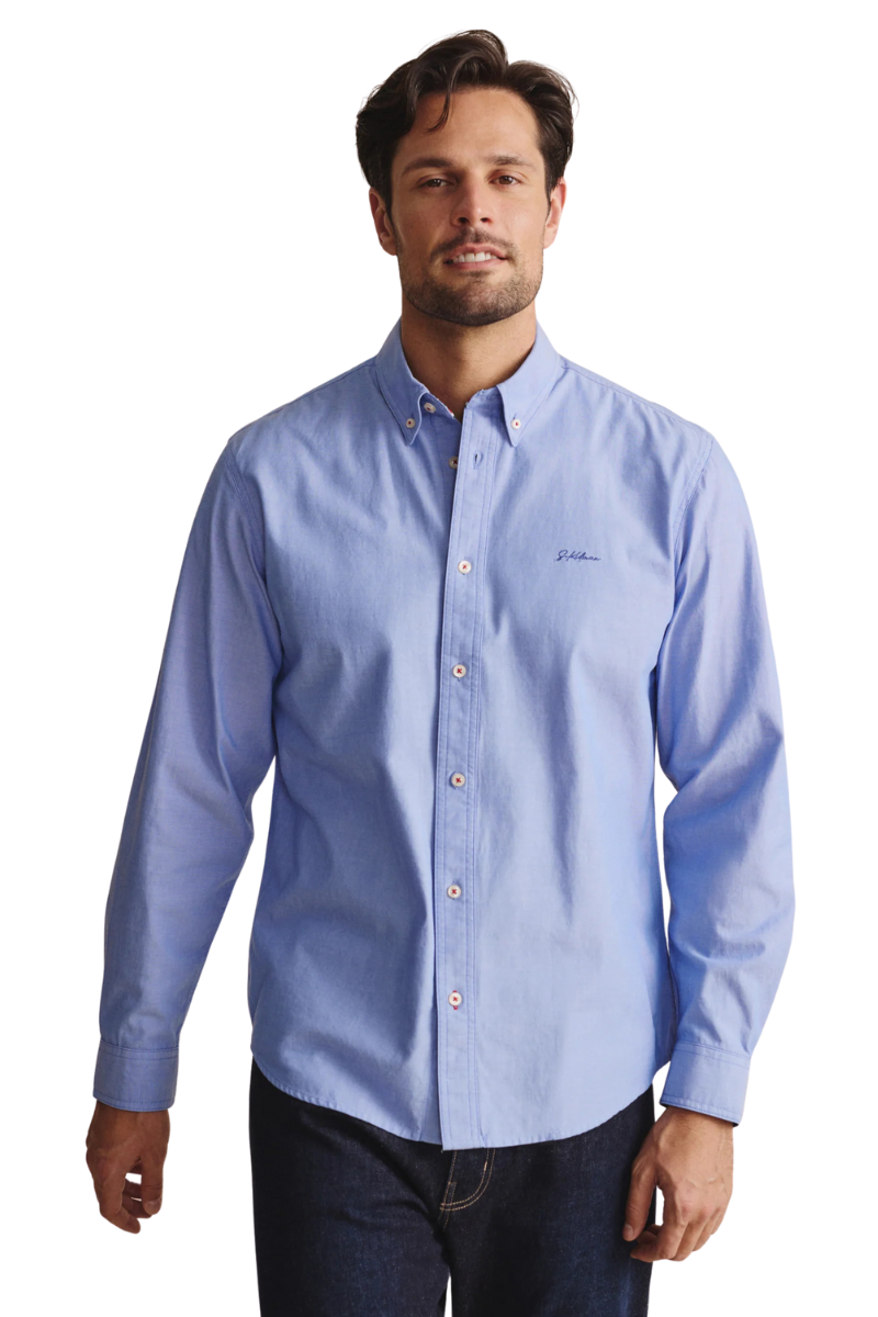 S.Kidman Mens Galston Full Button L/S Dress Shirt (1SHM00006) Blue