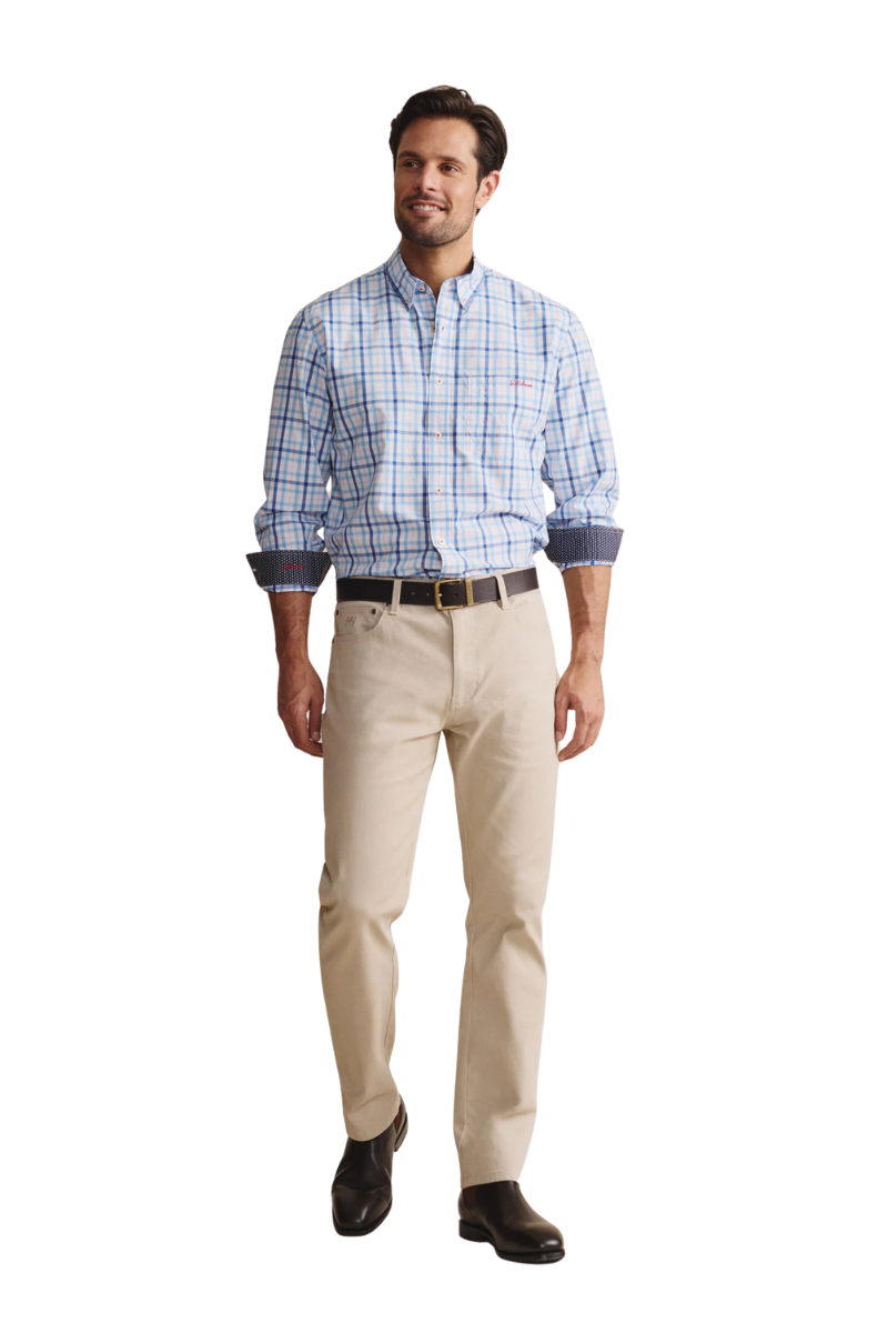 S.Kidman Mens Aberdeen Full Button L/S Dress Shirt (1SHM00080) Blue