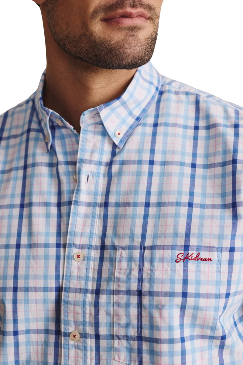 S.Kidman Mens Aberdeen Full Button L/S Dress Shirt (1SHM00080) Blue