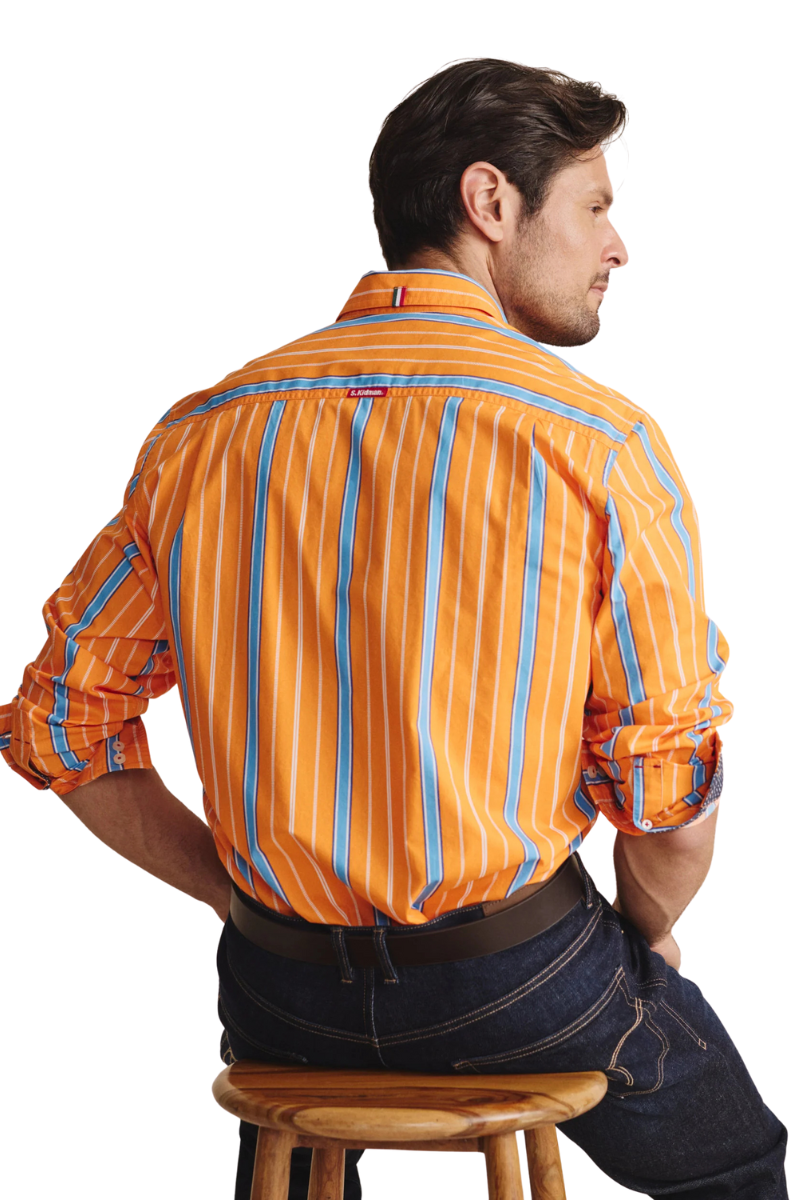 S.Kidman Mens Aberdeen Full Button L/S Dress Shirt (1SHM00084) Orange