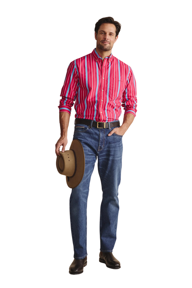 S.Kidman Mens Aberdeen Full Button L/S Dress Shirt (1SHM00084) Pink
