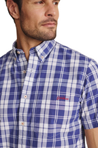 S.Kidman Mens Cooper Full Button S/S Print Shirt (1SHM00086) Indigo