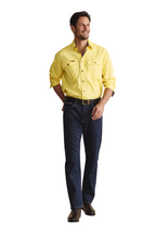 S.Kidman Mens Armstrong Full Button L/S Work Shirt (1SHM00114) Lemonade