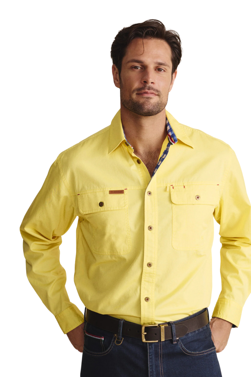 S.Kidman Mens Armstrong Full Button L/S Work Shirt (1SHM00114) Lemonade