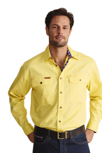 S.Kidman Mens Armstrong Full Button L/S Work Shirt (1SHM00114) Lemonade