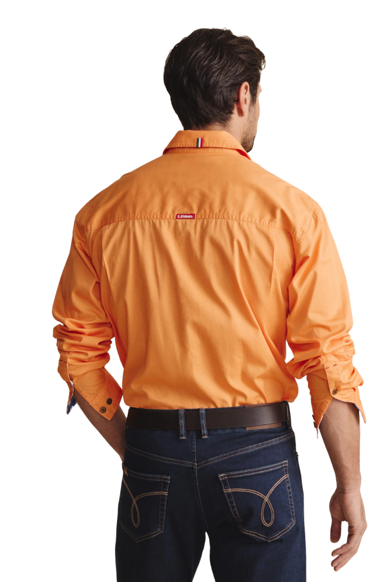 S.Kidman Mens Armstrong Full Button L/S Work Shirt (1SHM00114) Orange