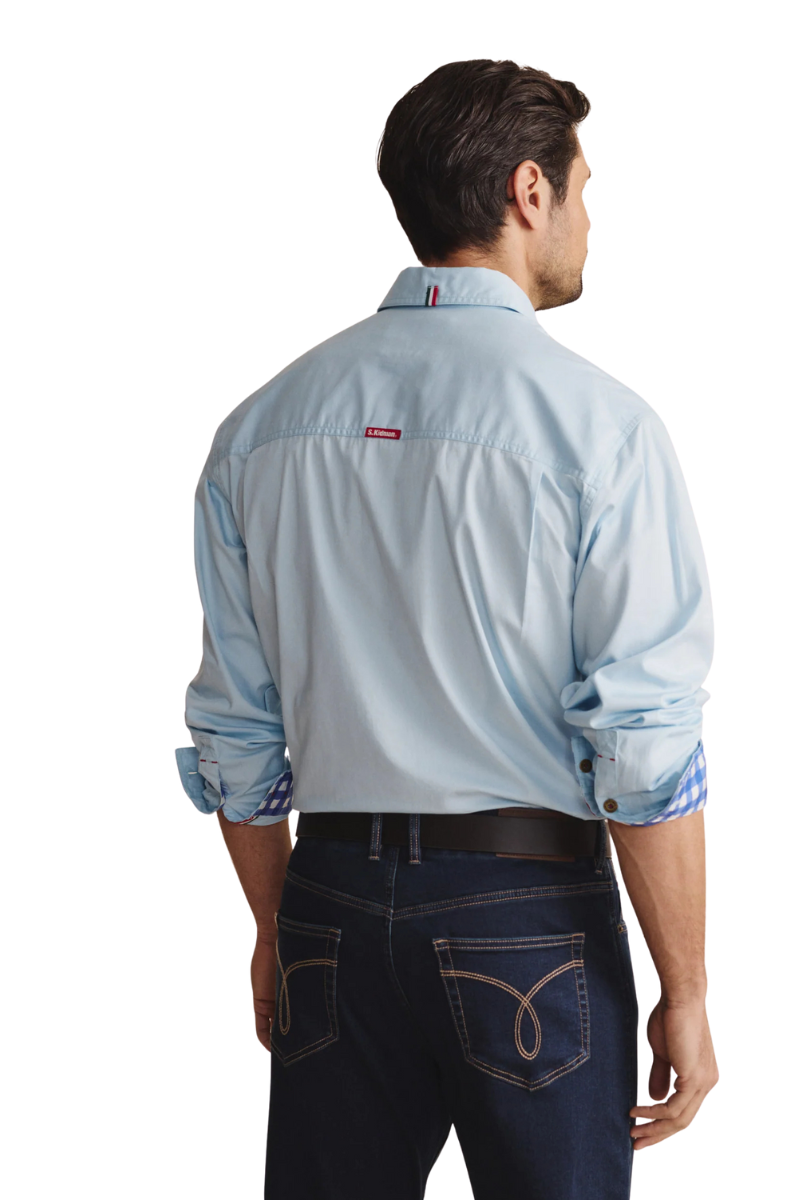 S.Kidman Mens Armstrong Full Button L/S Work Shirt (1SHM00114) Sky Blue