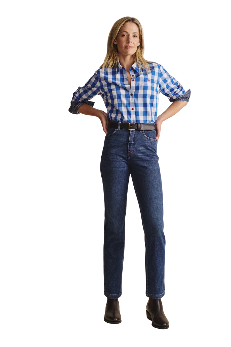 S.Kidman Womens Redbank Full Button L/S Dress Shirt (1SHW00016) Mid Blue