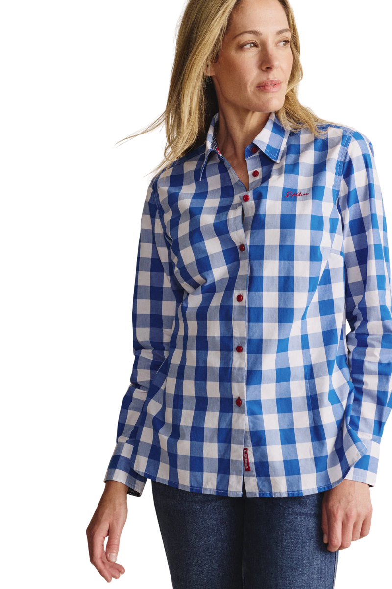S.Kidman Womens Redbank Full Button L/S Dress Shirt (1SHW00016) Mid Blue