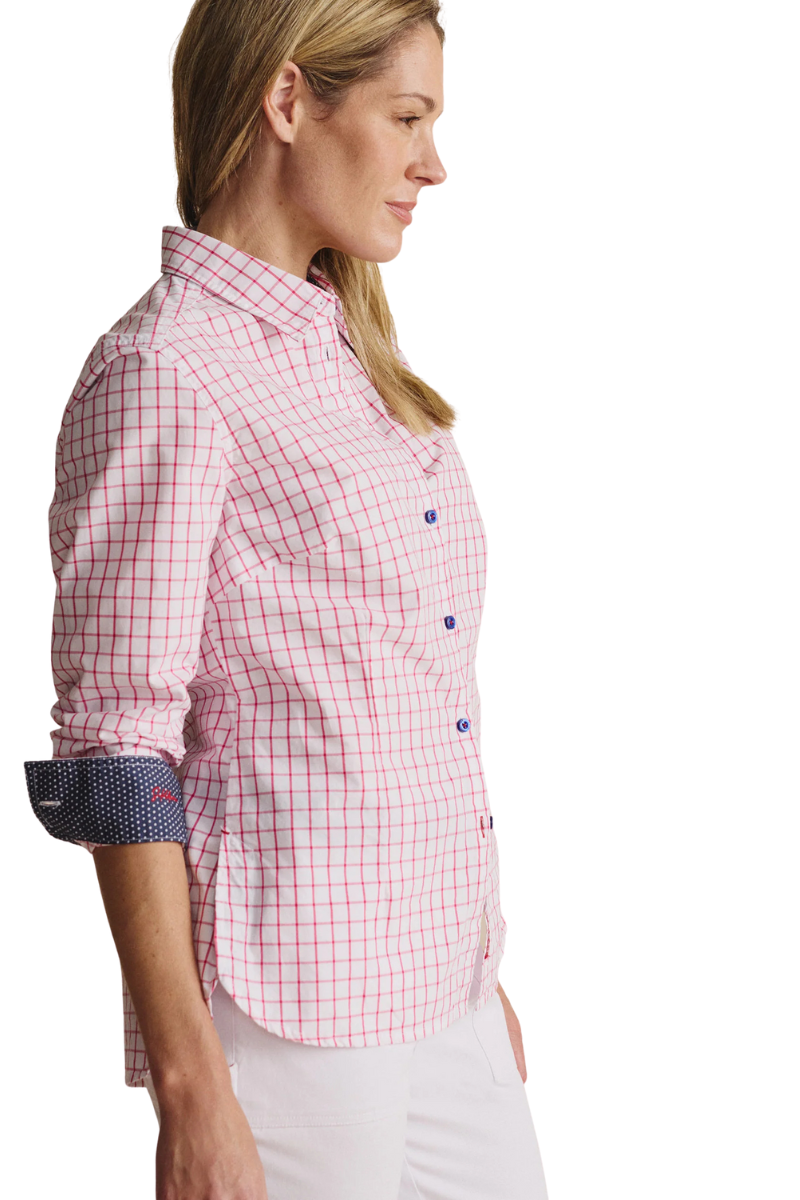 S.Kidman Womens Capertee Full Button L/S Print Shirt (1SHW00017) Pink
