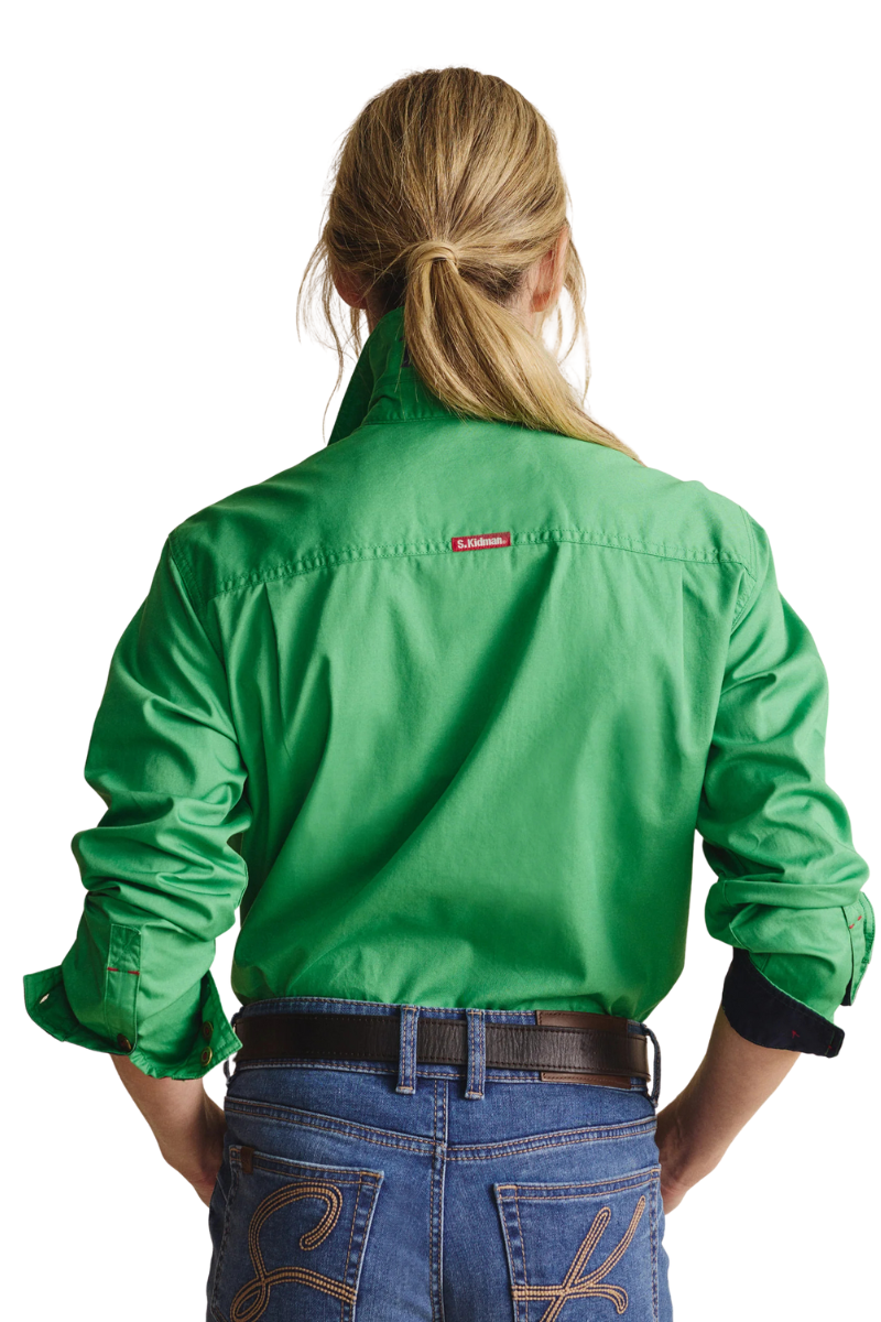 S.Kidman Womens Spencer Full Button L/S Work Shirt (1SHW00132) Green