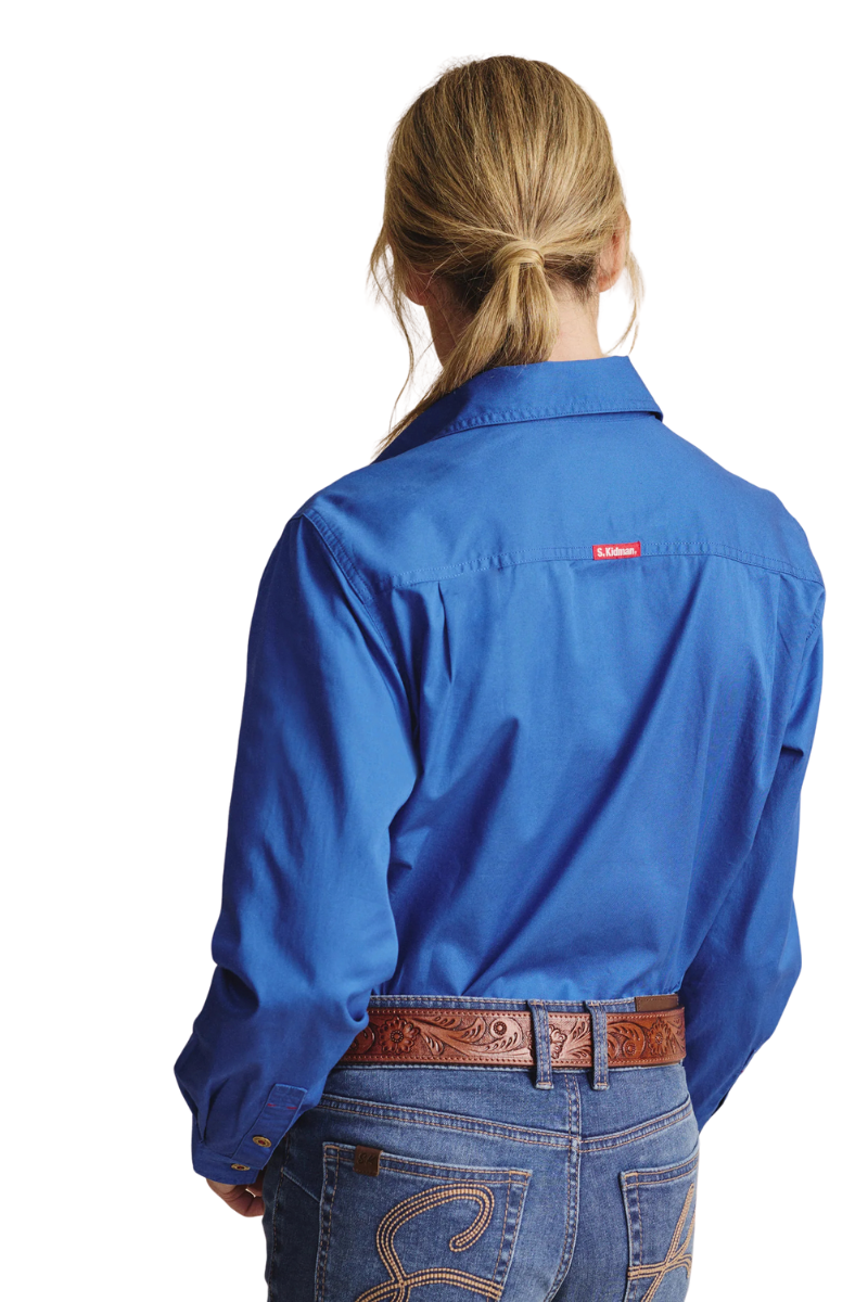 S.Kidman Womens Spencer Full Button L/S Work Shirt (1SHW00132) Mid Blue