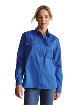 S.Kidman Womens Spencer Full Button L/S Work Shirt (1SHW00132) Mid Blue