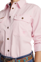 S.Kidman Womens Spencer Full Button L/S Work Shirt (1SHW00132) Pale Pink