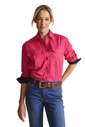 S.Kidman Womens Spencer Full Button L/S Work Shirt (1SHW00132) Pink
