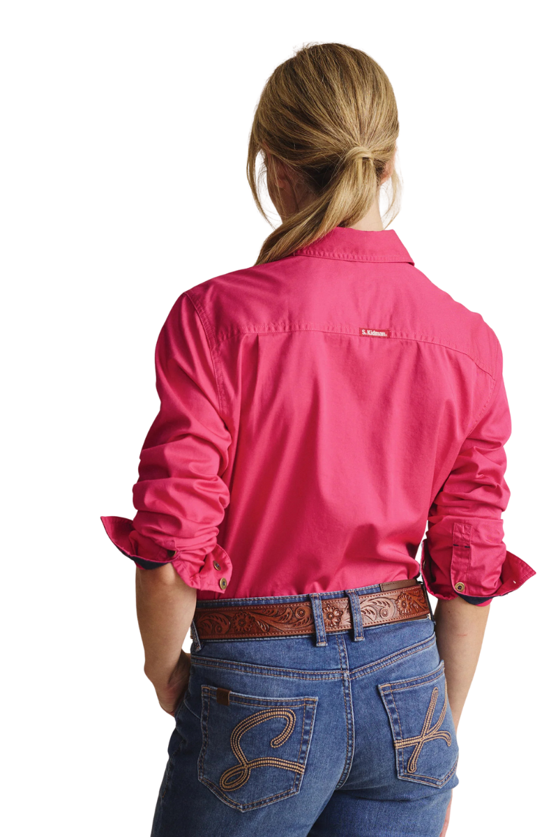 S.Kidman Womens Spencer Full Button L/S Work Shirt (1SHW00132) Pink