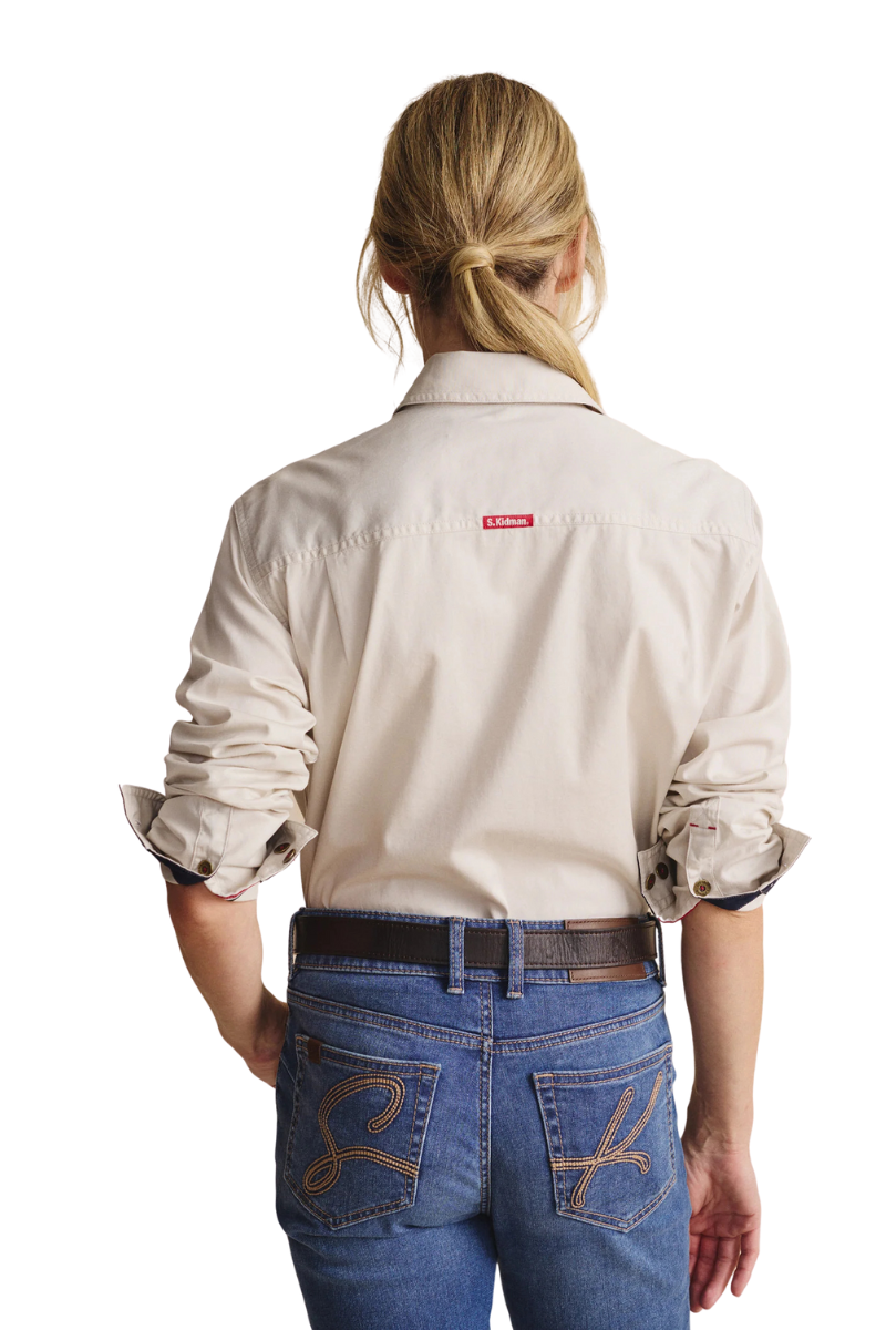 S.Kidman Womens Spencer Full Button L/S Work Shirt (1SHW00132) Stone