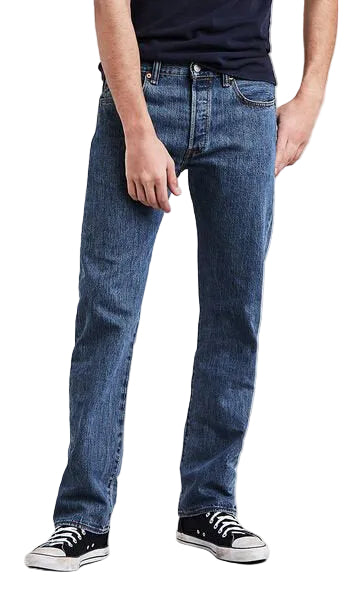 Levi's Mens 501 Original Straight Fit Jeans (00501-0193) Medium Stonewash