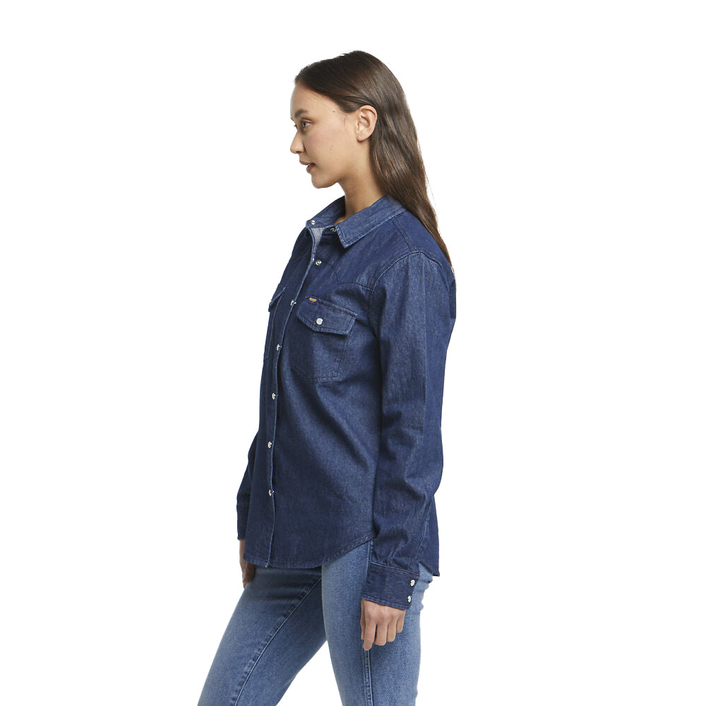 Wrangler | Classics Womens Snap Western Shirt (W/091067/A97) Indigo Rinse [SD]