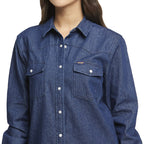 Wrangler | Classics Womens Snap Western Shirt (W/091067/A97) Indigo Rinse [SD]