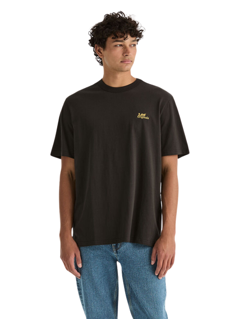 Lee Originals Mens Original Relaxed S/S Tee (L/062520/082) Worn Black [SD]