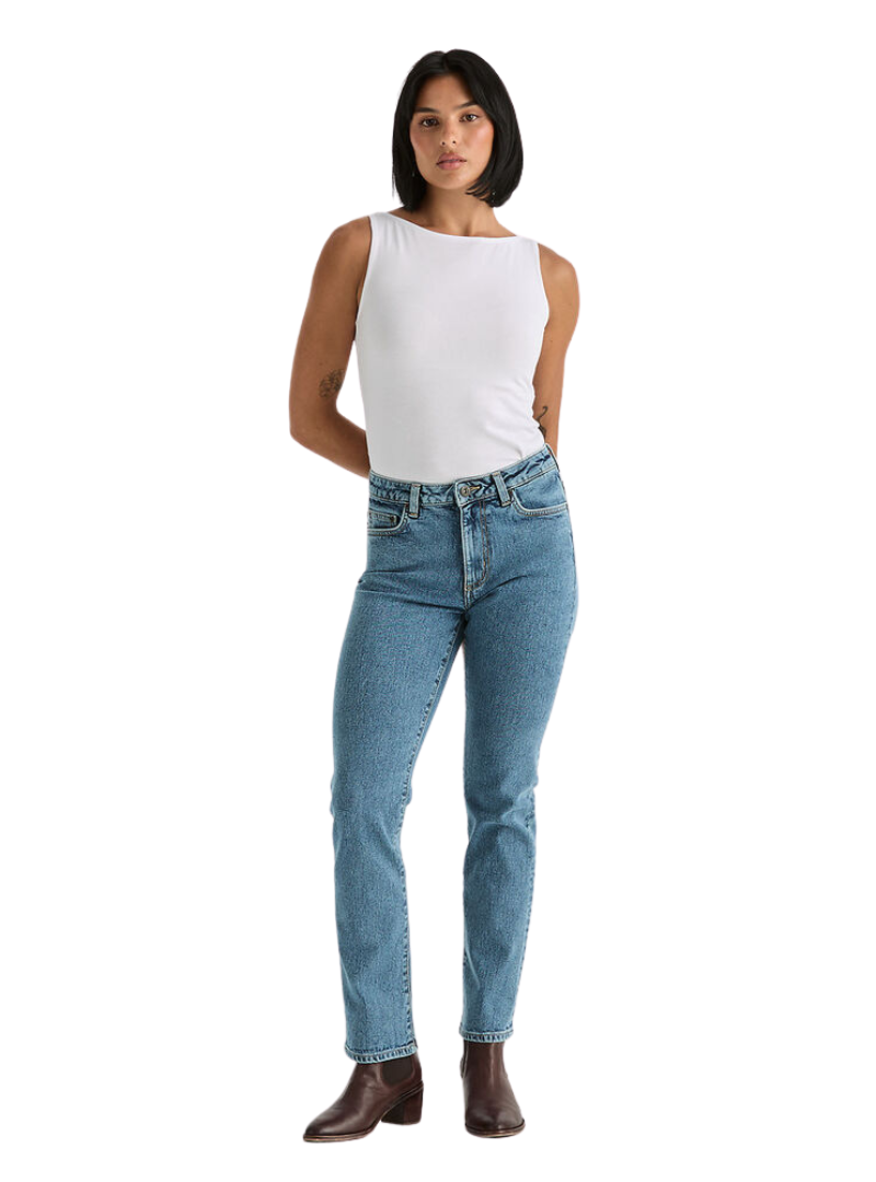 Lee Originals Womens Mid Straight Jeans (L/067398/481) Blue Stone [SD]