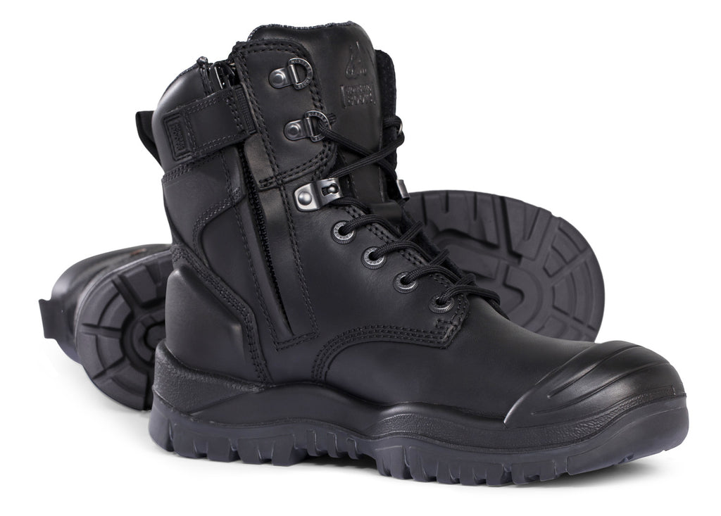Mongrel High Leg Zip Sider Safety Boots w/ Scuff Cap (561020) Black