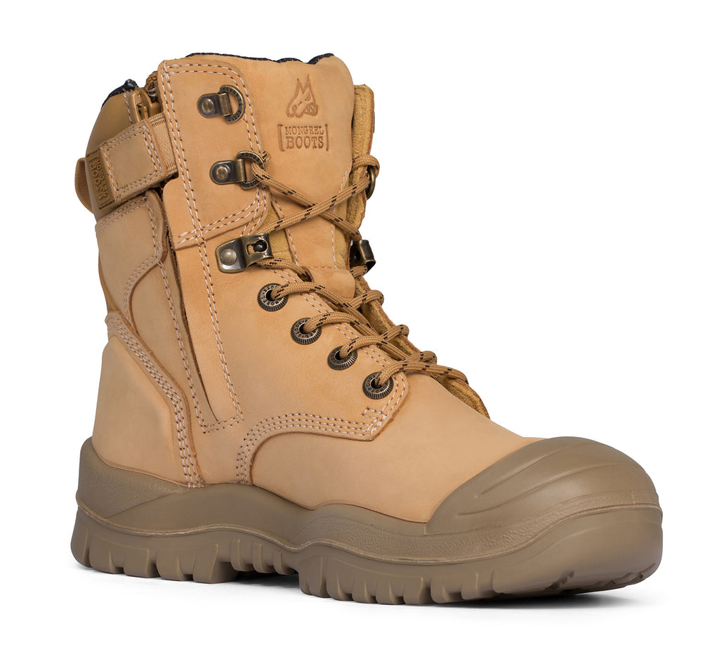 Mongrel High Leg Zip Sider Safety Boots w/ Scuff Cap (561050) Wheat