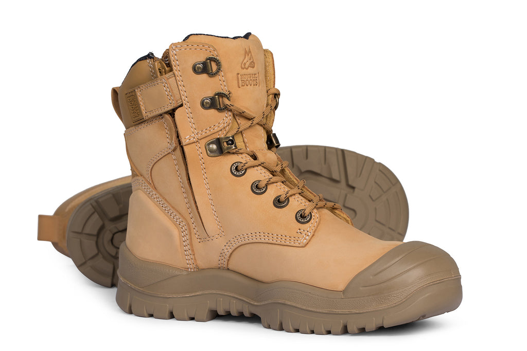 Mongrel High Leg Zip Sider Safety Boots w/ Scuff Cap (561050) Wheat
