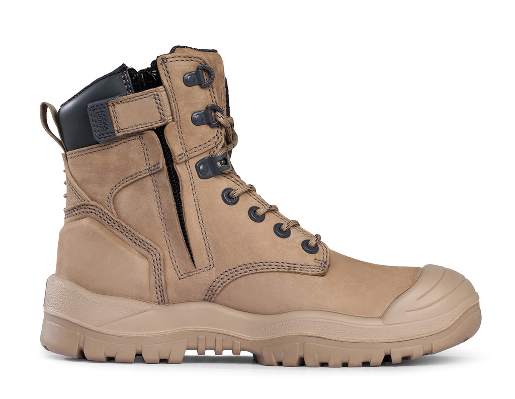 Mongrel High Leg Zip Sider Safety Boots w/ Scuff Cap (561060) Stone