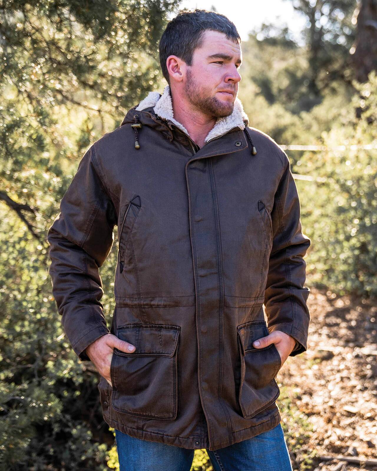 Outback Trading Mens Nolan Oilskin Jacket (29739) Brown [GD]