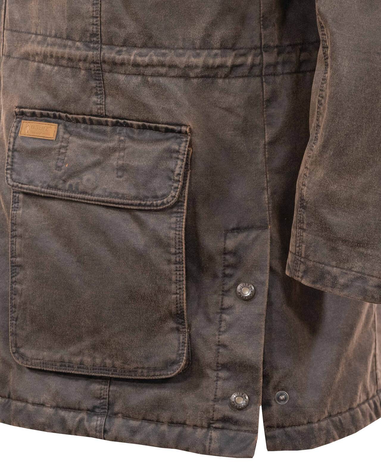 Outback Trading Mens Nolan Oilskin Jacket (29739) Brown [GD]