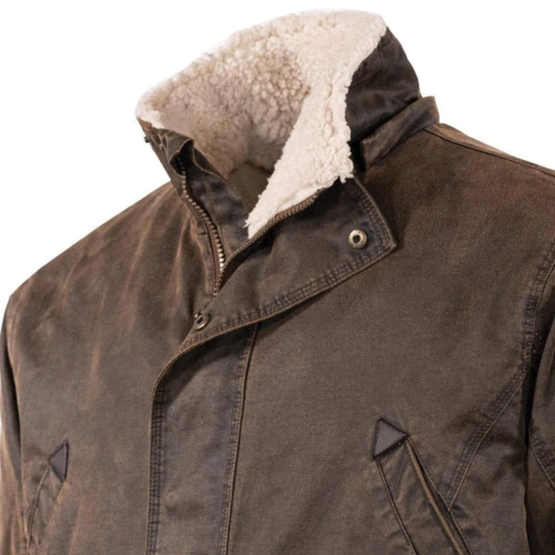 Outback Trading Mens Nolan Oilskin Jacket (29739) Brown [GD]