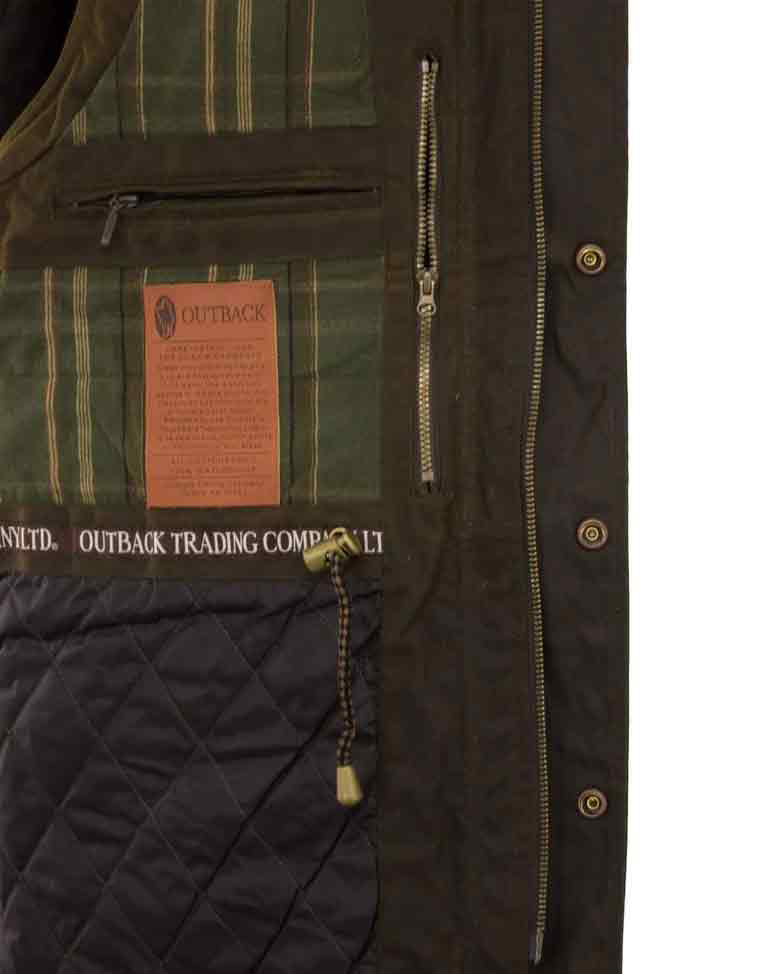 Outback Trading Mens Deer Hunter Oilskin Vest (2049) Bronze 