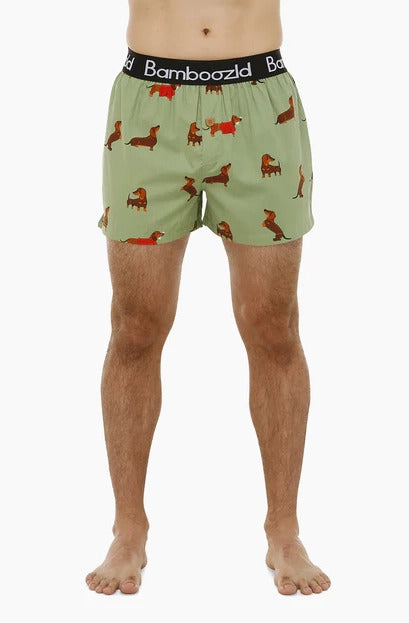 Bamboozld Mens Weiner Bamboo Boxer Shorts (BBW22UBSWEINER) Sage