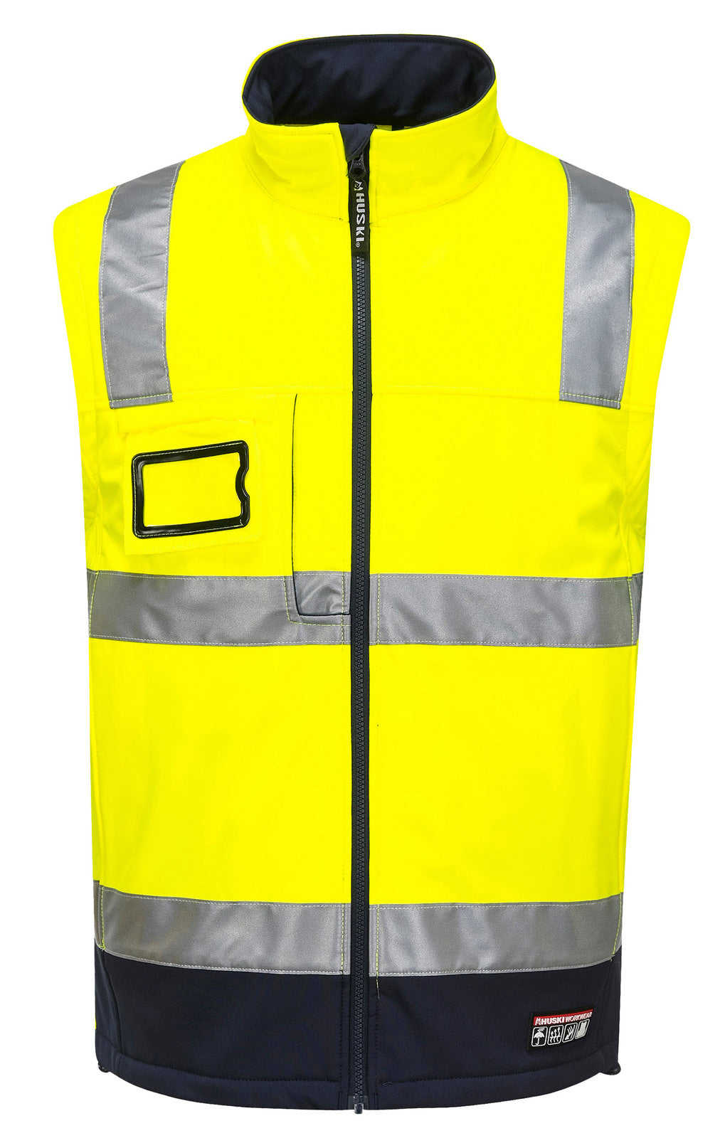 Portwest Mens Chassis Softshell Jacket 2 in 1 (K8074YNR) Yellow/Navy  [GD]
