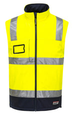 Portwest Mens Chassis Softshell Jacket 2 in 1 (K8074YNR) Yellow/Navy  [GD]
