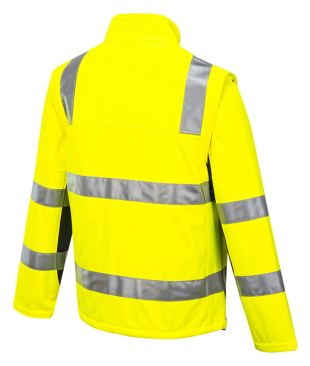 Portwest Mens Chassis Softshell Jacket 2 in 1 (K8074YNR) Yellow/Navy  [GD]