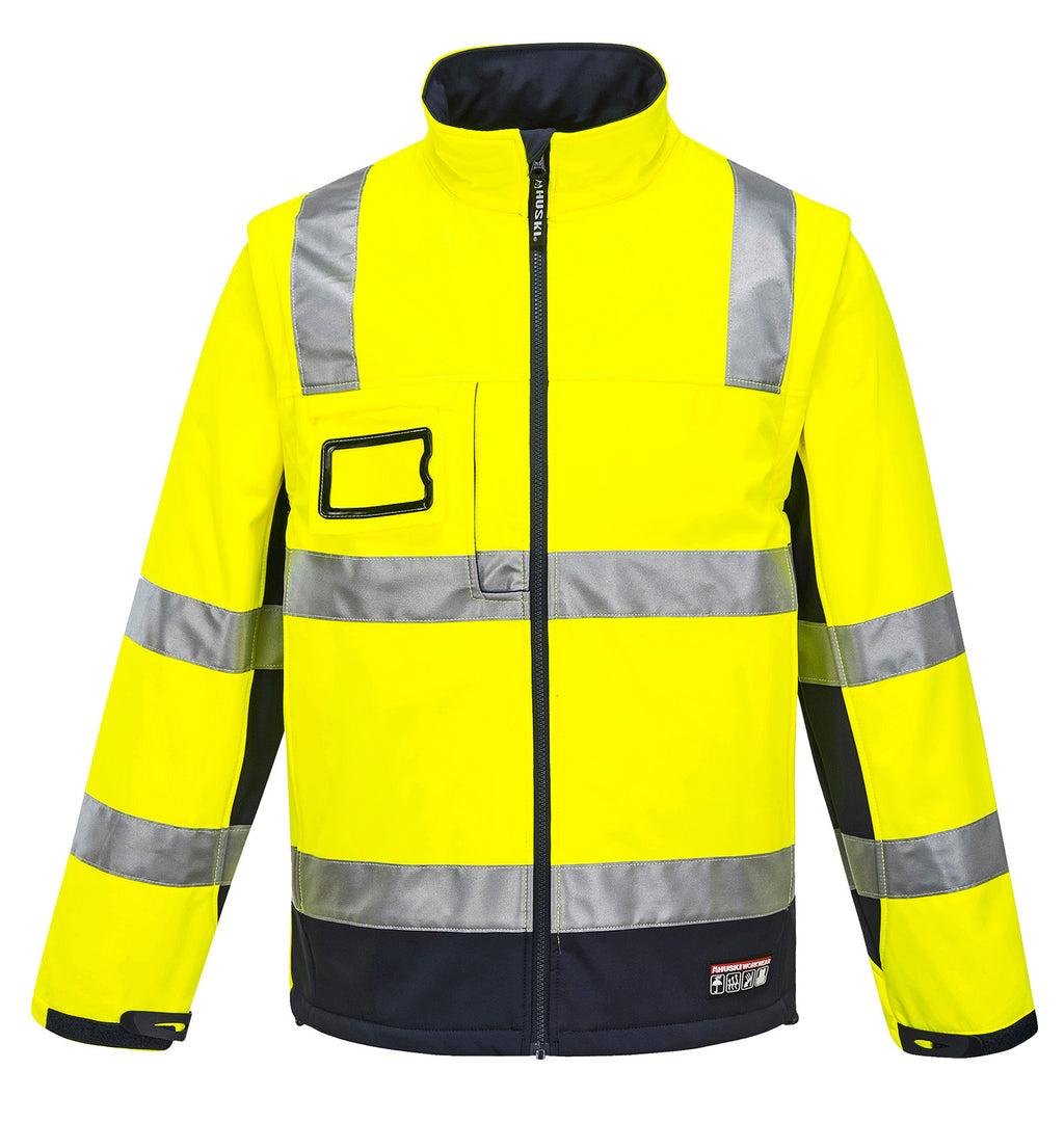 Portwest Mens Chassis Softshell Jacket 2 in 1 (K8074YNR) Yellow/Navy  [GD]