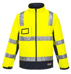 Portwest Mens Chassis Softshell Jacket 2 in 1 (K8074YNR) Yellow/Navy  [GD]