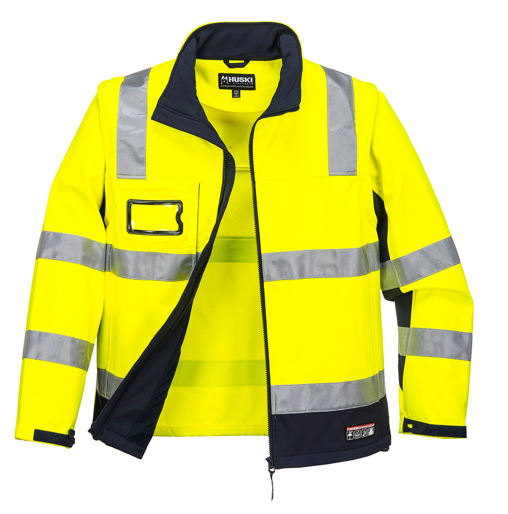 Portwest Mens Chassis Softshell Jacket 2 in 1 (K8074YNR) Yellow/Navy  [GD]