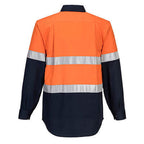 Portwest Mens Hi Vis L/S Shirt with Tape (MA803) Orange/Navy [GD]