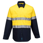 Portwest Mens Hi Vis L/S Shirt with Tape (MA803) Yellow/Navy [GD]