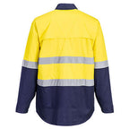 Portwest Mens Hi Vis L/S Shirt with Tape (MA803) Yellow/Navy [GD]