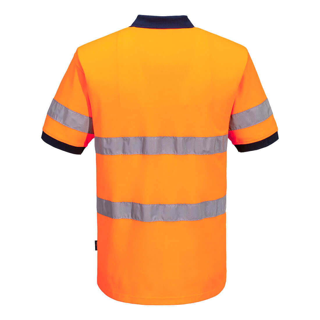 Portwest Mens Hi Vis Taped Contrast Polo (MP410) Orange/Navy